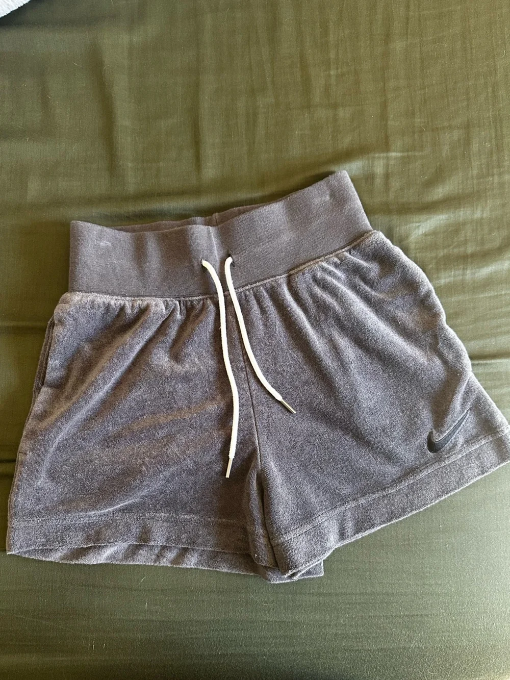 Nike Gray Knit Terry Cloth Elastic Waist Shorts